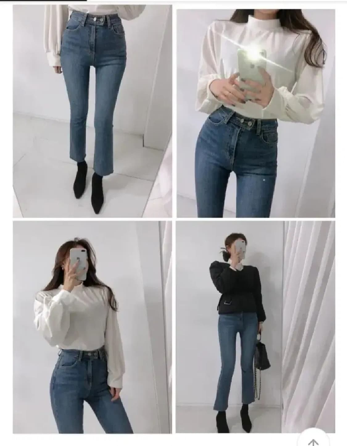 세미부츠컷데님청바지팬츠면바지스키니진밑단컷팅진청워싱바지하이웨스트 상품이미지5