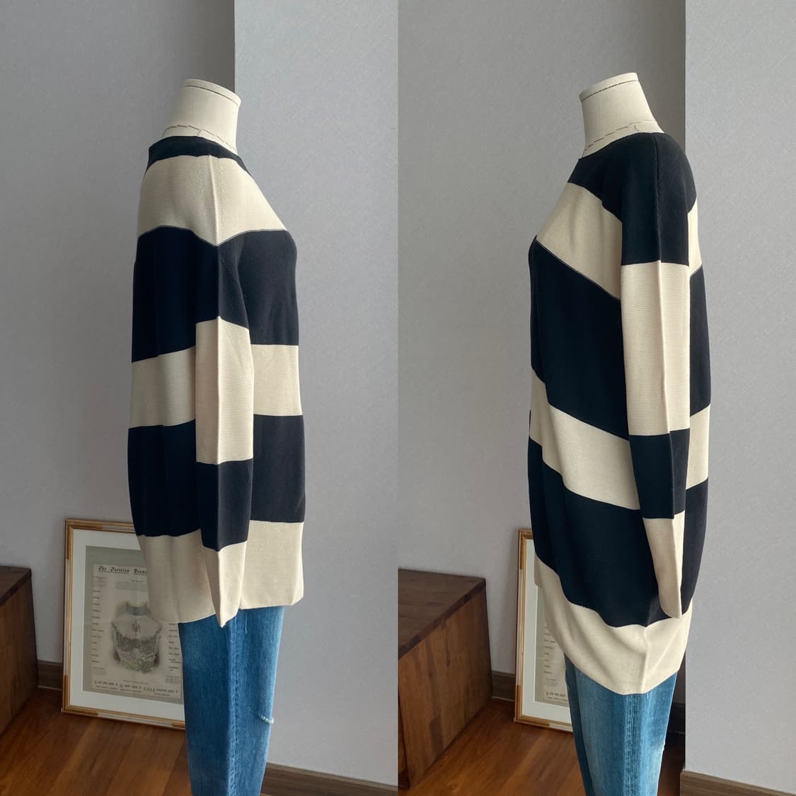 sumisumi 수미수미 언밸런스 스트라이프 니트(F,미착용) 상품이미지4