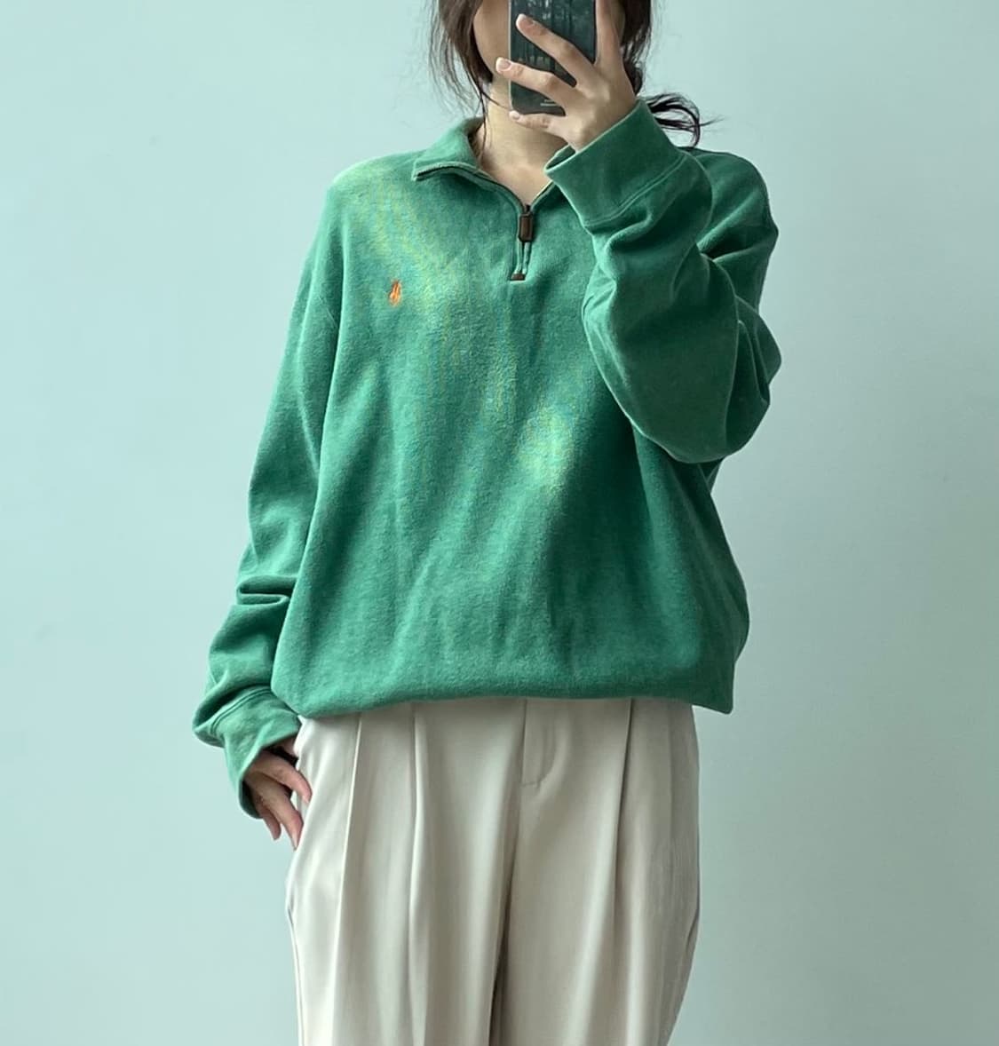 [L] 폴로 반집업 니트 상품이미지1