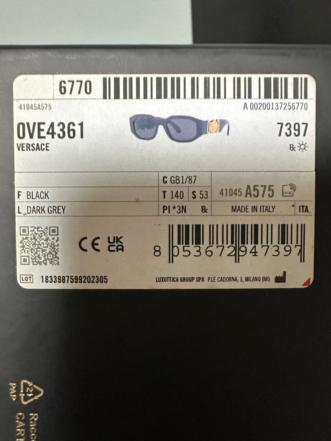 베르사체 비기 메두사 선글라스 풀박 상품이미지6