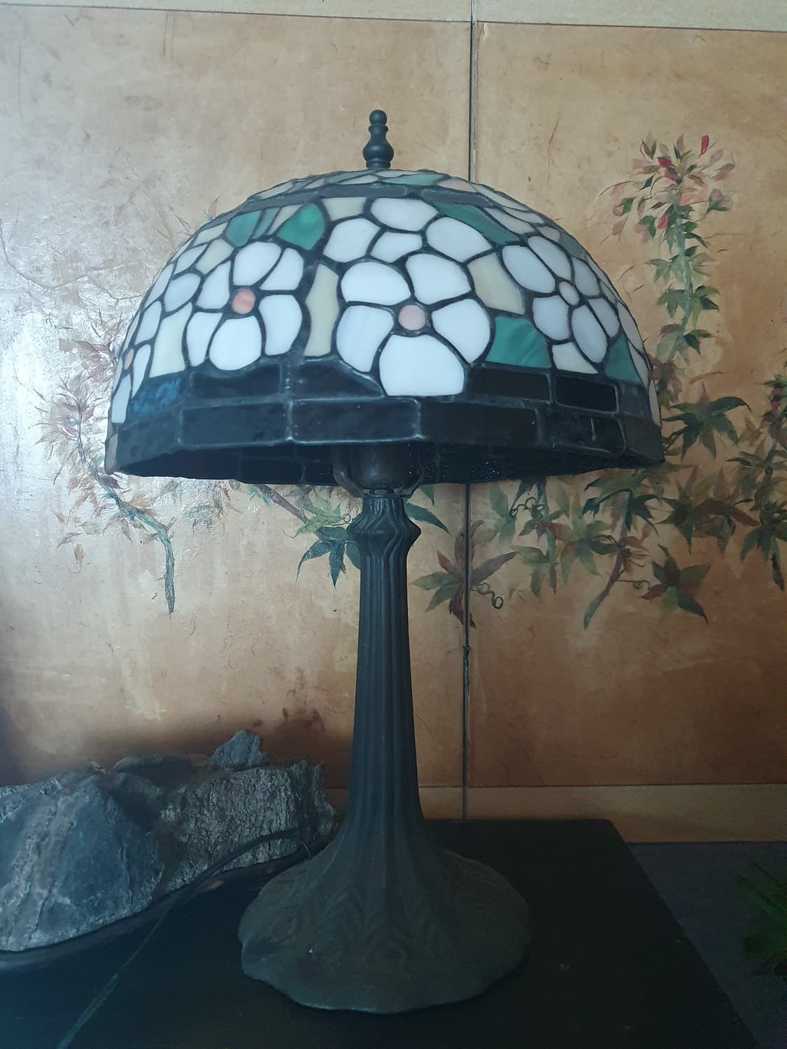 년대좋은 진품 대형 스테인드글라스 조명 스탠드 서양앤틱 아름다움 상품이미지1