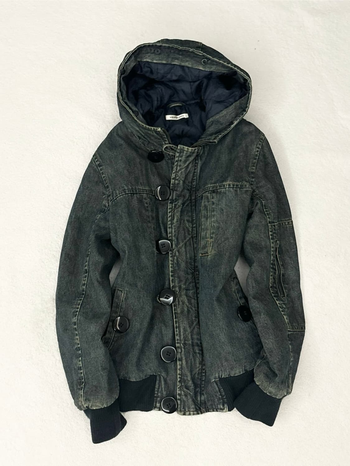 일본빈티지 y2k 핀터레스트 데님후드점퍼 니혼진 와투케 너드 큐빈티지 상품이미지2