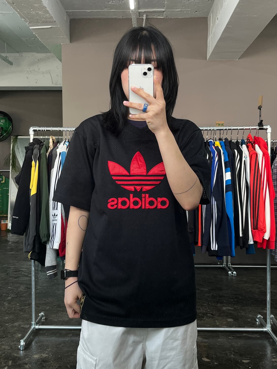 아디다스 자수 로고 메쉬 반팔 티셔츠  상품이미지1