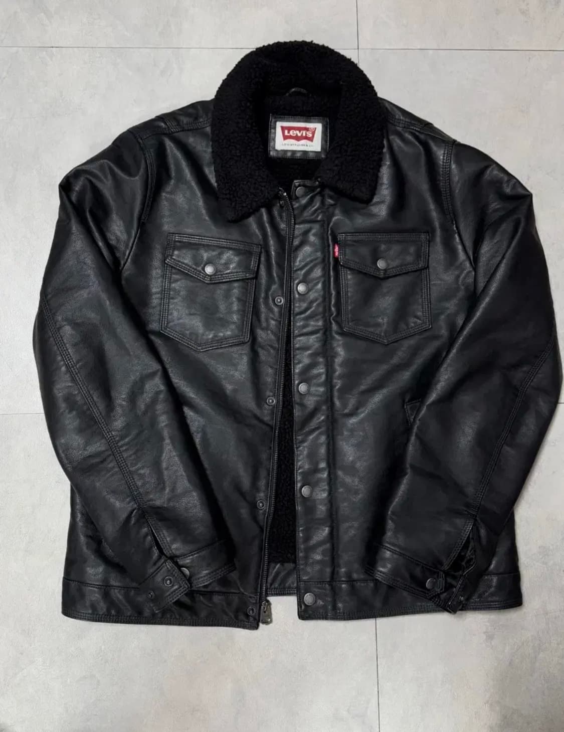 리바이스 양털 레더 트러커 자켓 상품이미지1