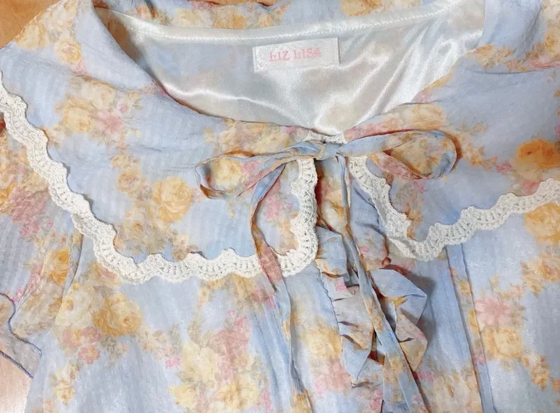 리즈리사 플라워 세일러 블라우스 파스텔 블루 여름 페어리 히메갸루 일브 상품이미지3