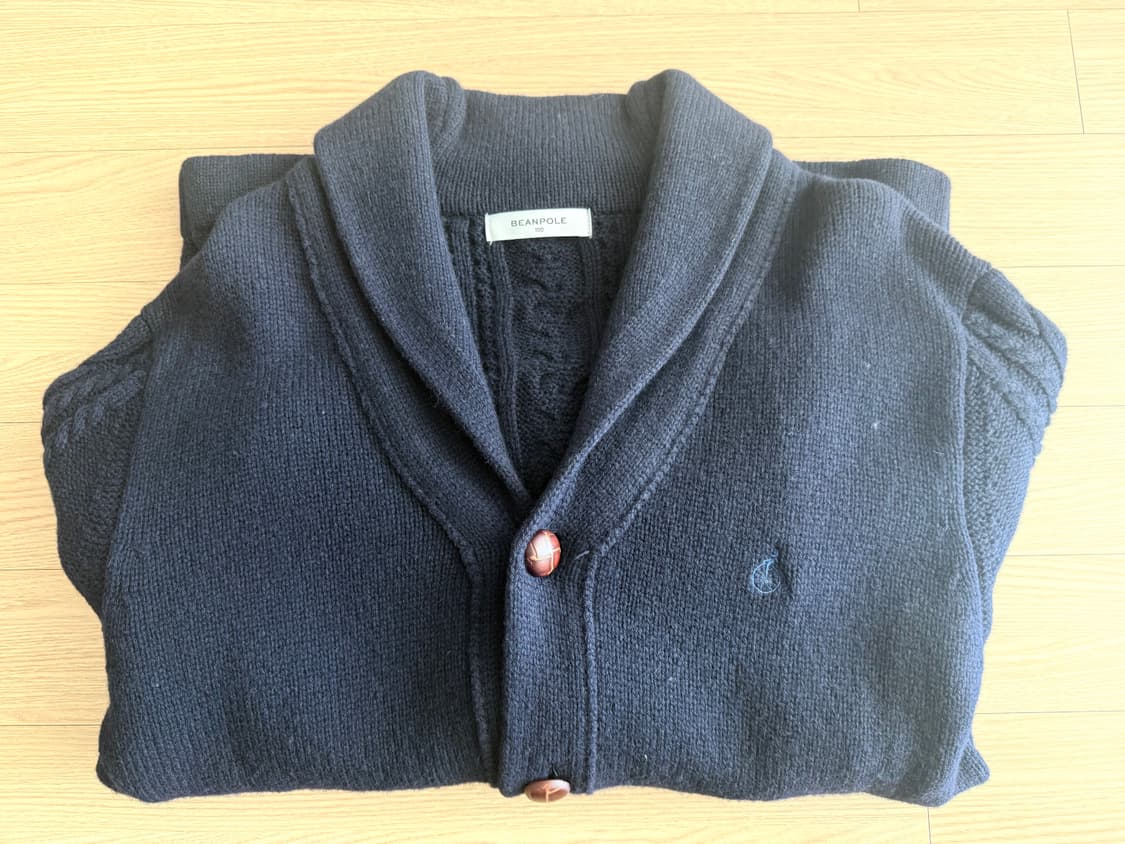 빈폴 숄카라 케이블 가디건(L 100 / 네이비) 새상품 상품이미지2
