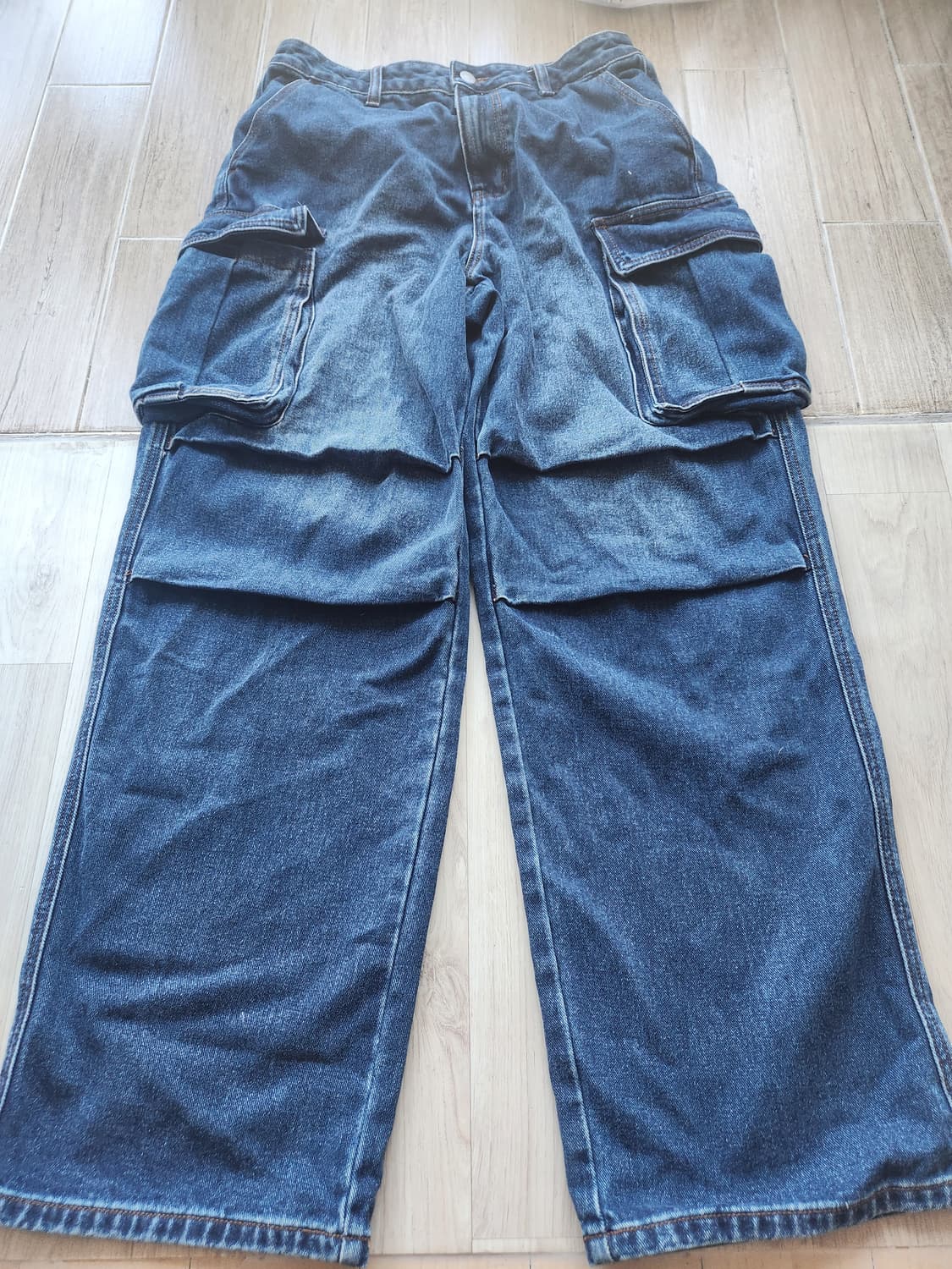 무신사 데님 파라슈트 카고 팬츠 30 [미디엄 인디고] 상품이미지2