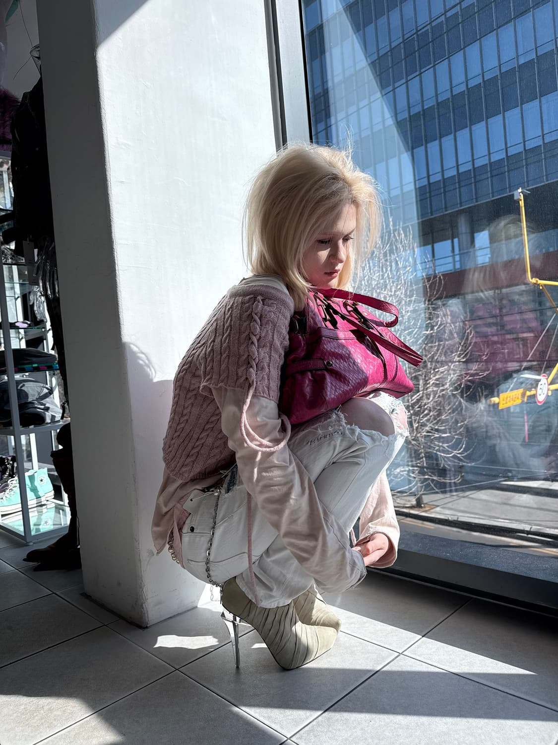 pink cable knit 상품이미지4