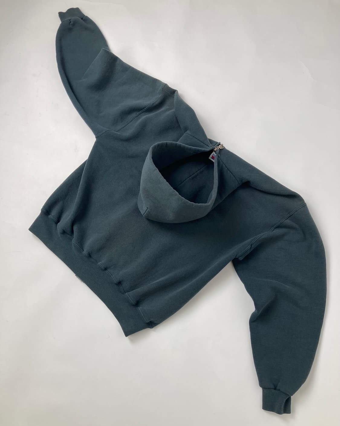 90s Russell Zip Up Hoodie (sage green) 상품이미지2