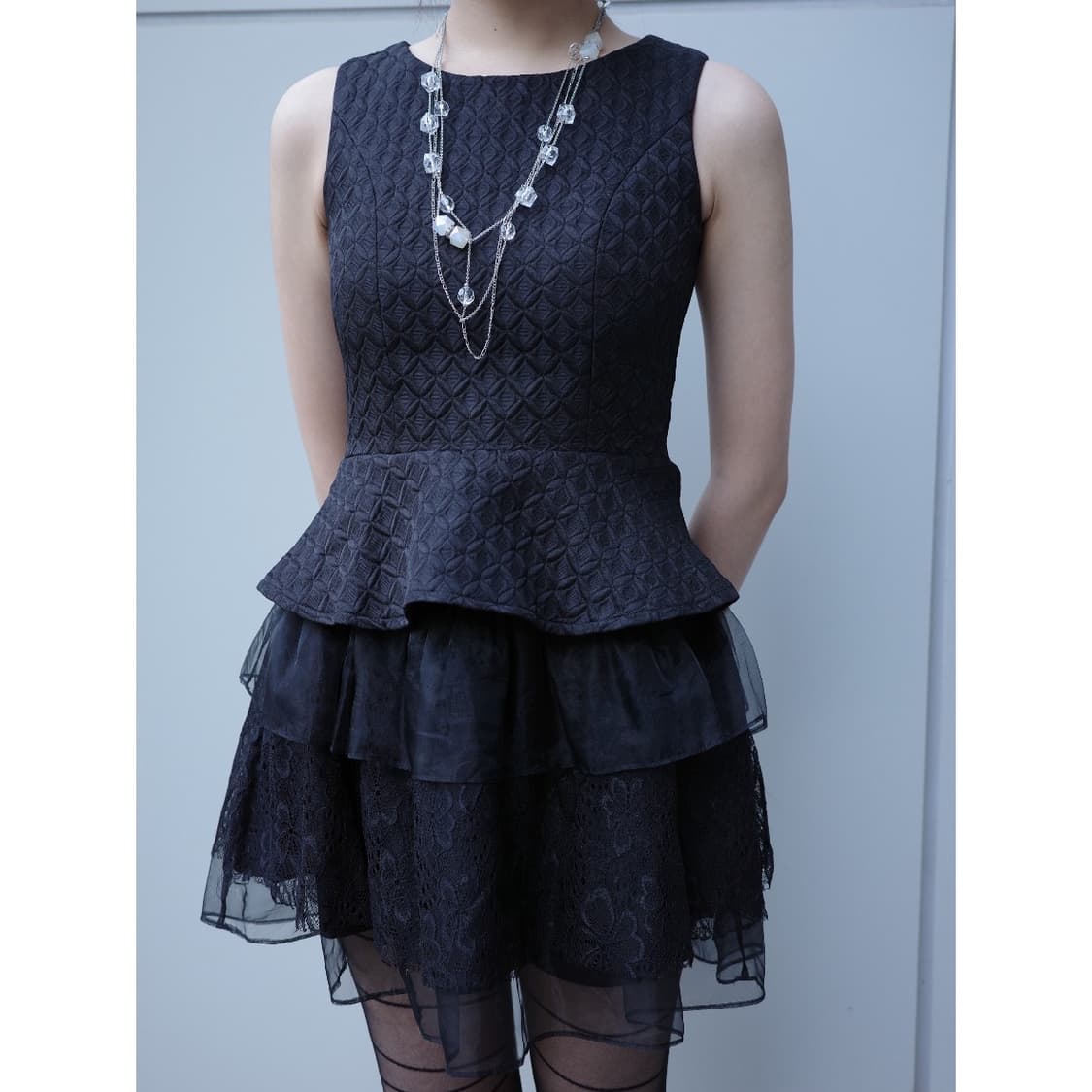 빈티지 블랙 슬리브리스 원피스 상품이미지2