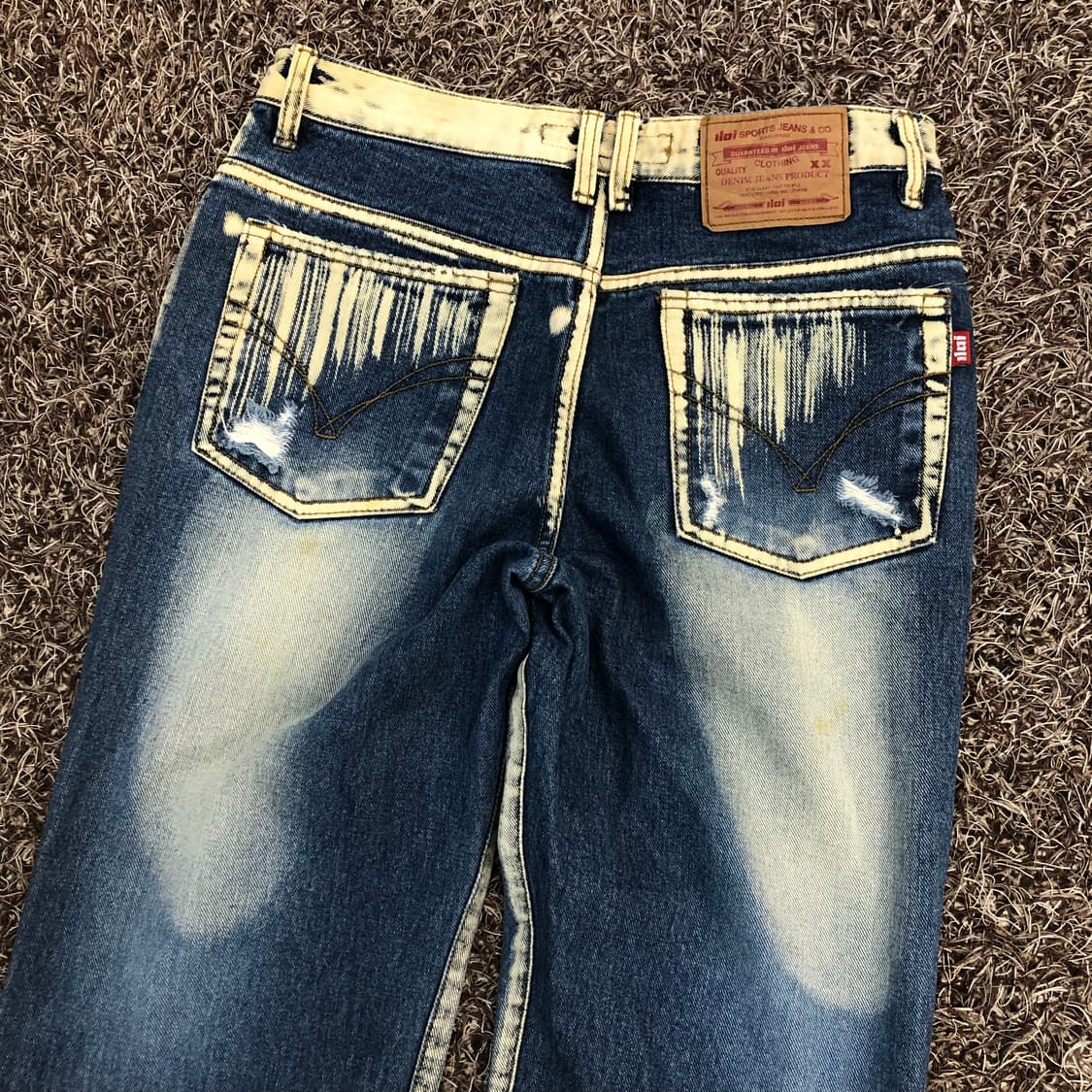 Iloi 빈티지 워싱 디스 데님 팬츠 상품이미지5