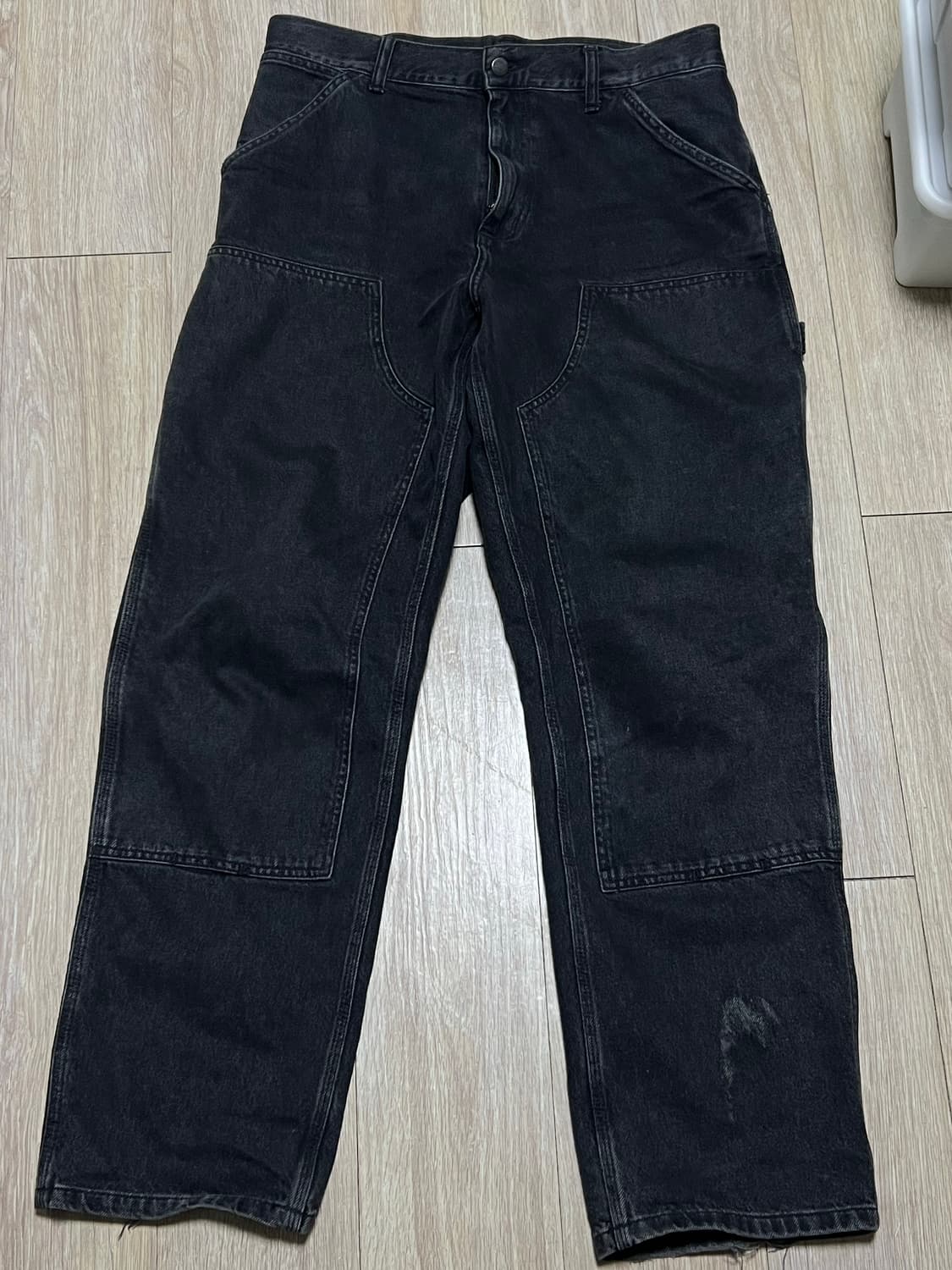 [32] 칼하트wip 더블니 스미스 데님 워시드 블랙 팬츠 상품이미지1