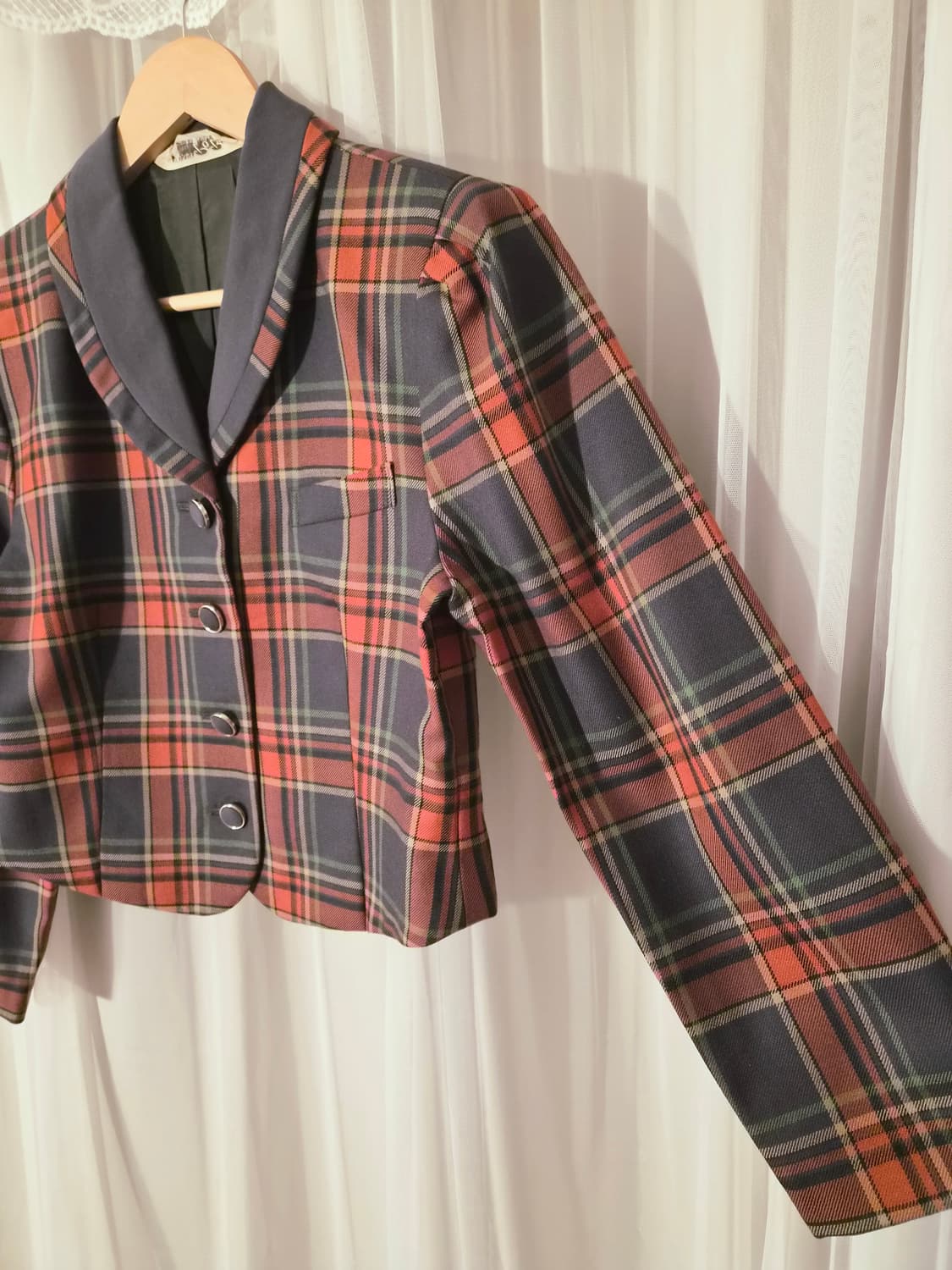 Vintage Khaki Orange Plaid Jacket 상품이미지3