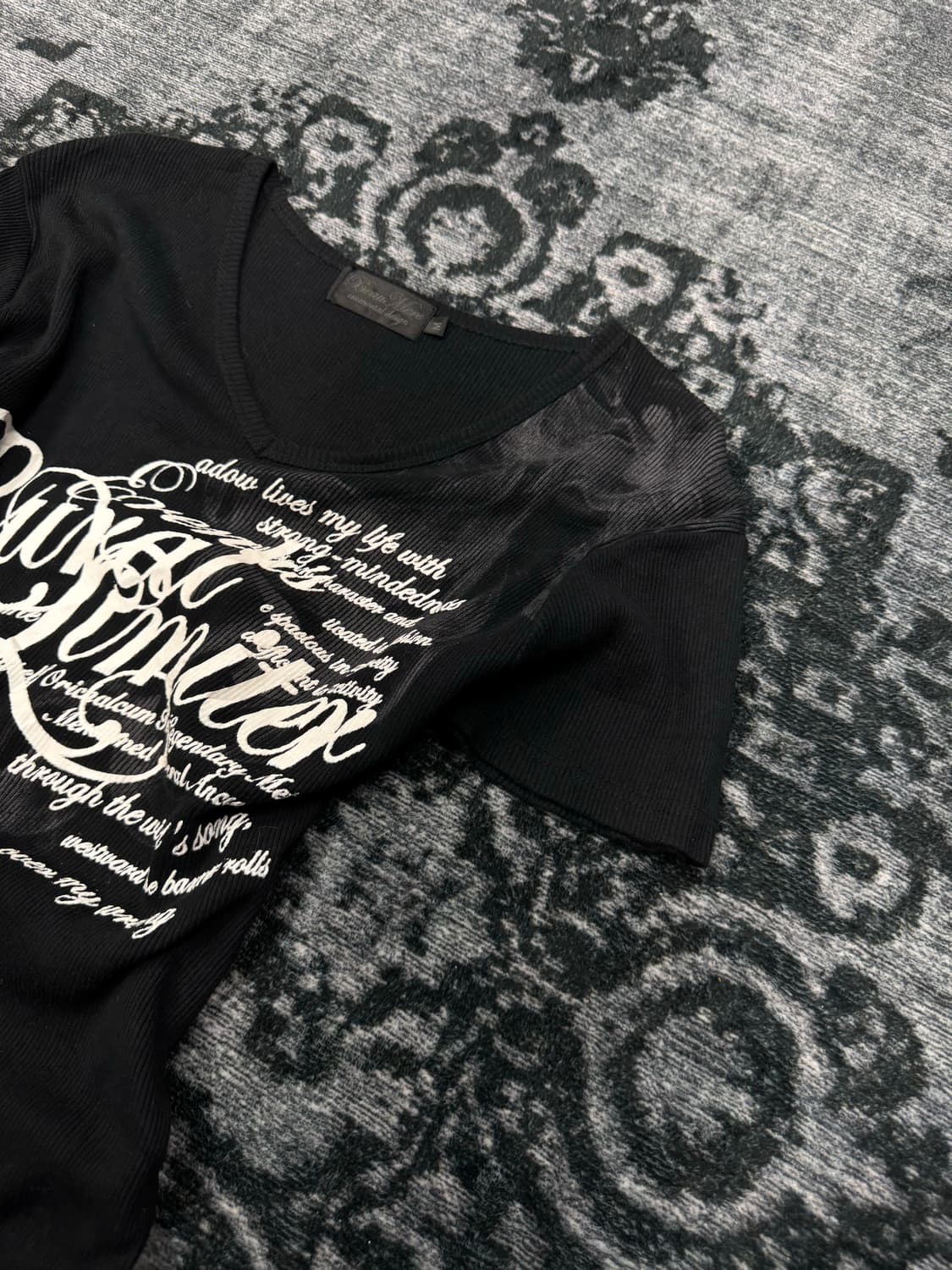 Beaumere 00s lettering ribbed top 상품이미지3