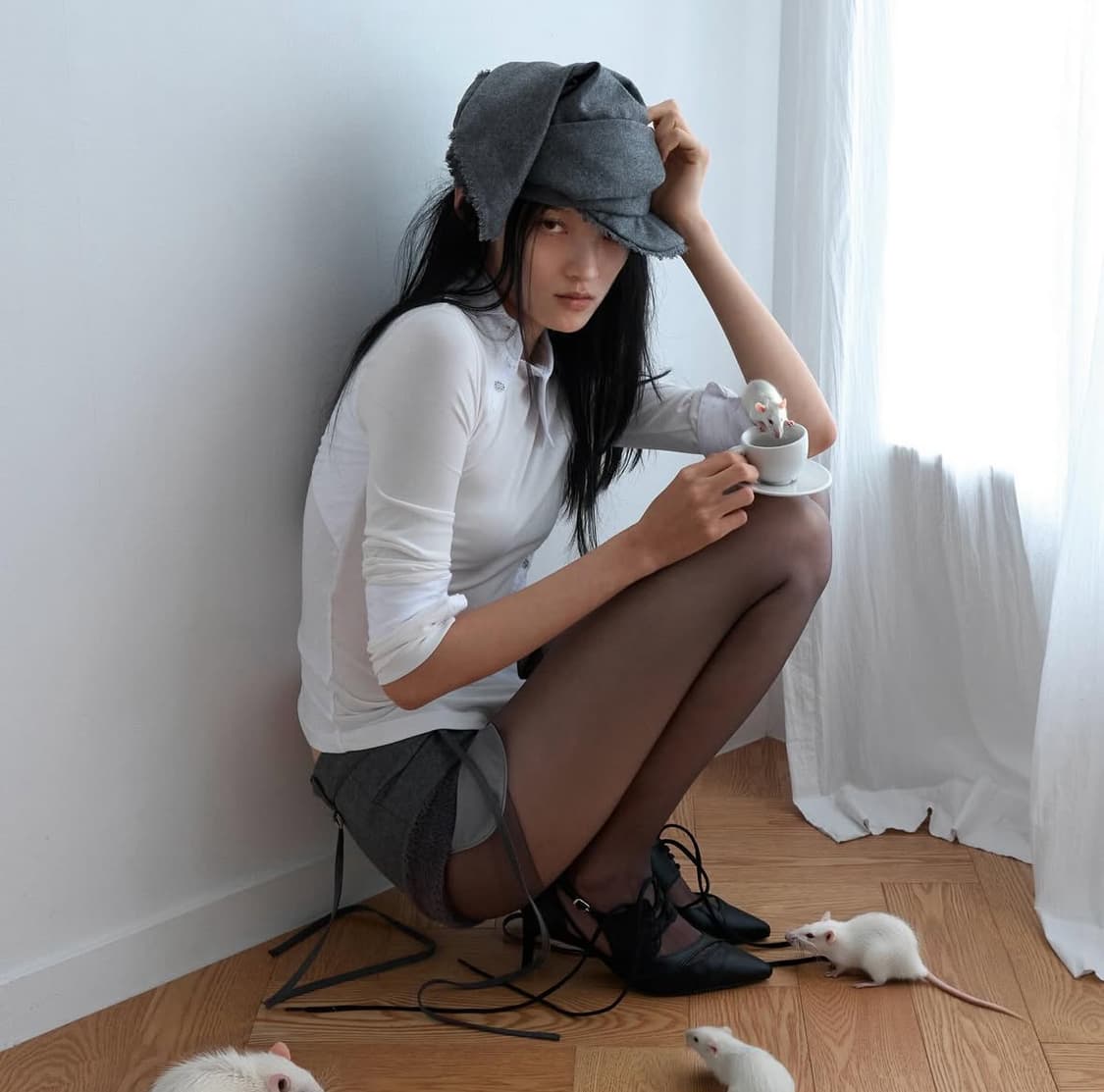 ojos 스타컷 저지 카라 티셔츠 오프 화이트 오호스 상품이미지2