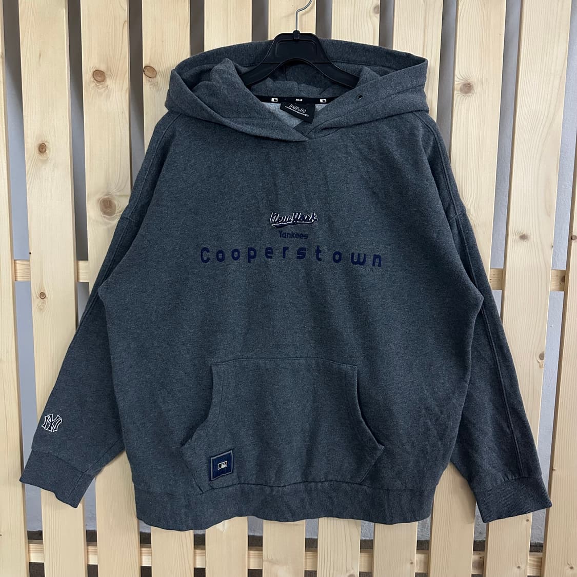 (L) MLB 쿠퍼스타운 차콜 후드티 상품이미지1