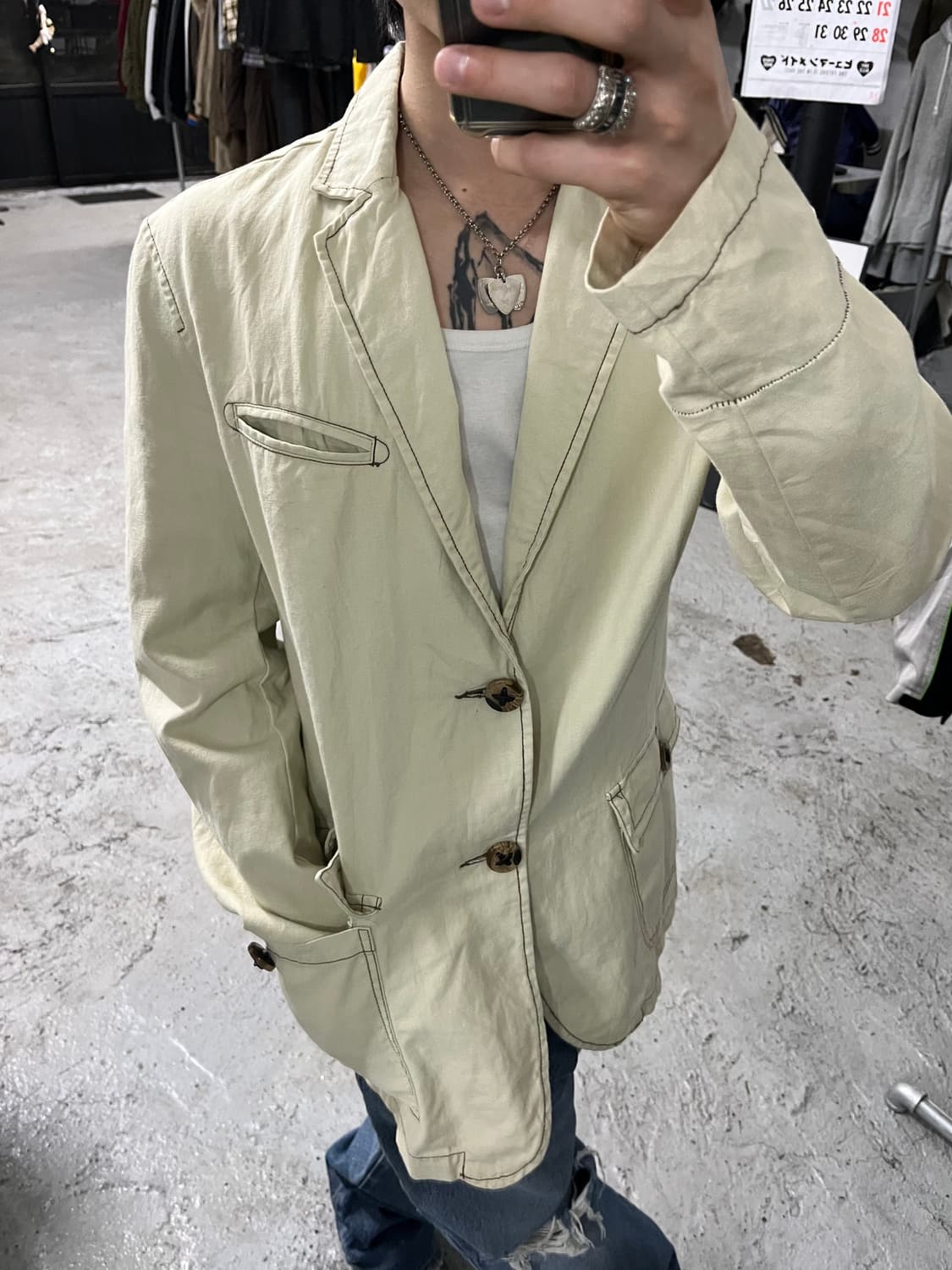 never seen thing linen blazer 상품이미지4