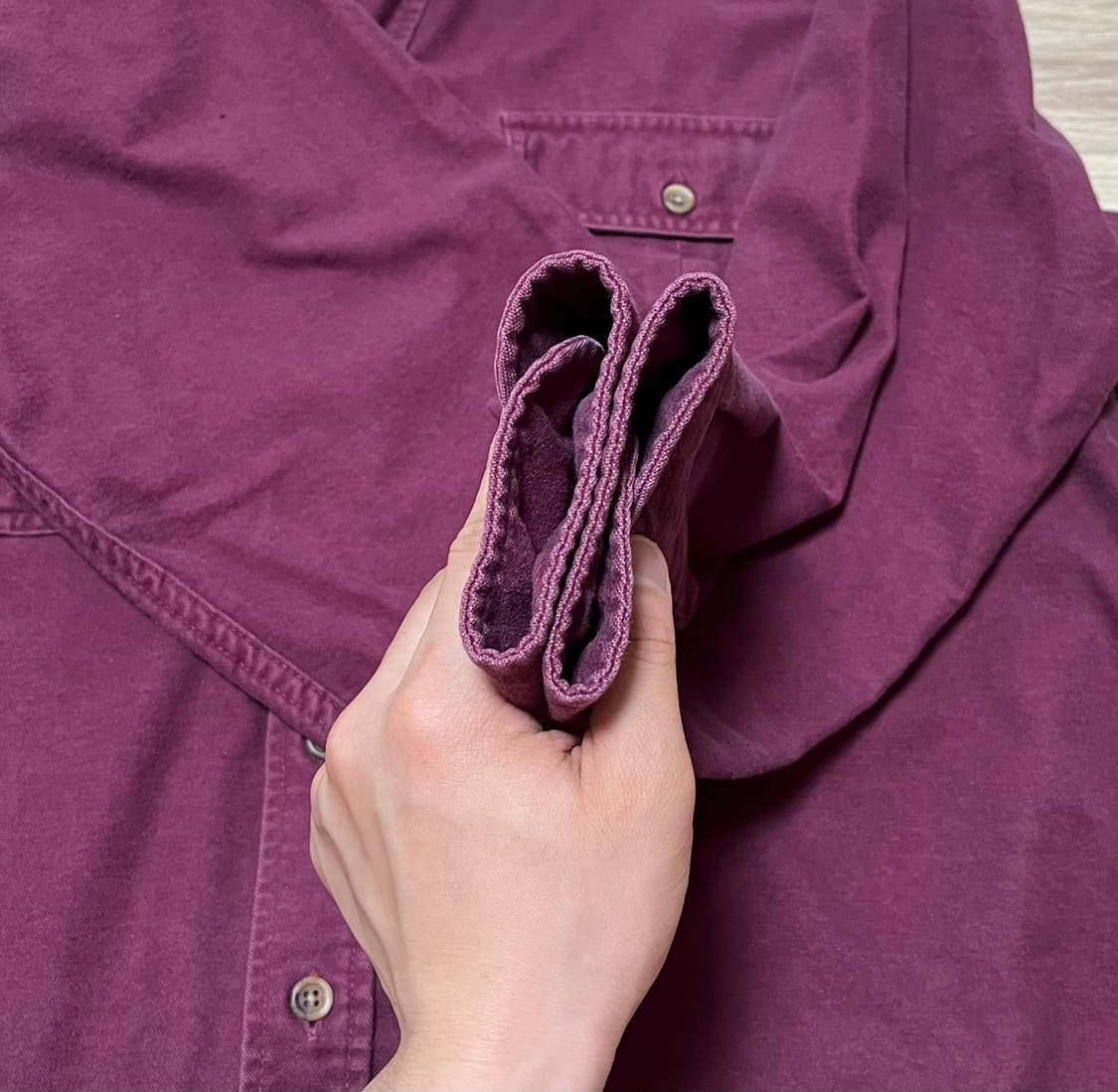 90s 세인트 존스 베이 샤모아 셔츠 버건디 L 상품이미지3