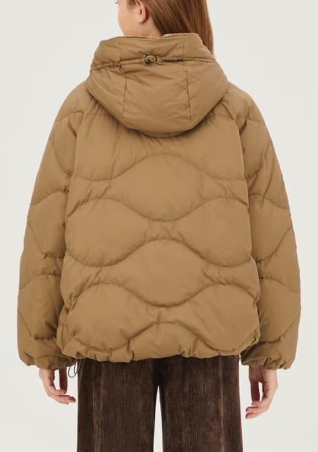 새상품) 베네통 라고 니트 단작 후드 구스 패딩 42 상품이미지3