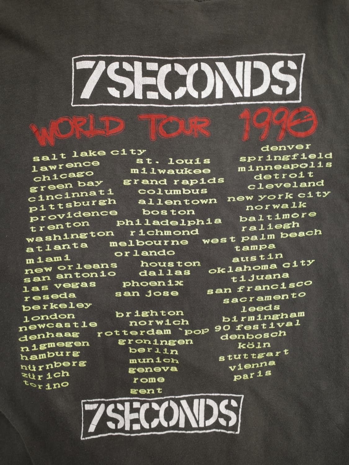 90‘s 세븐 세컨즈 밴드 티셔츠 상품이미지4