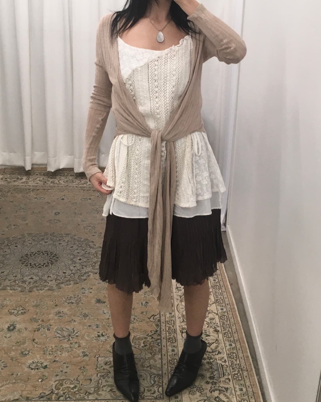 베이지 롱가디건 상품이미지3