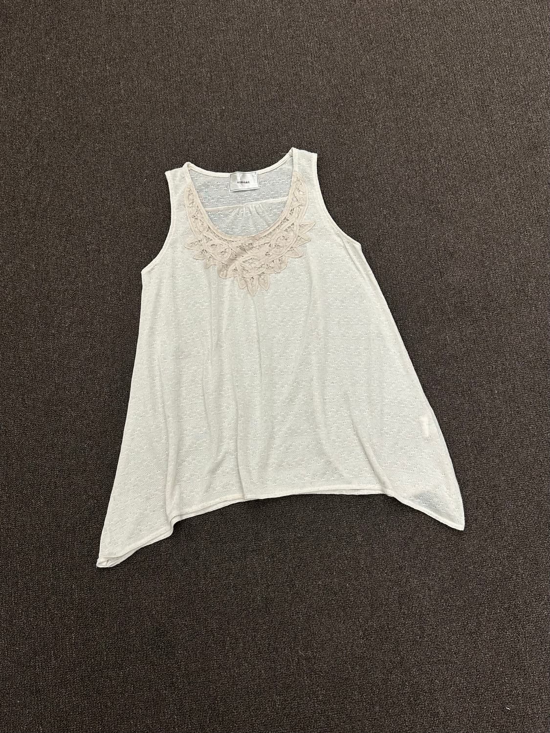 M)ventviolet vintage 여성 레이스 디테일 아이보리 나시 상품이미지2