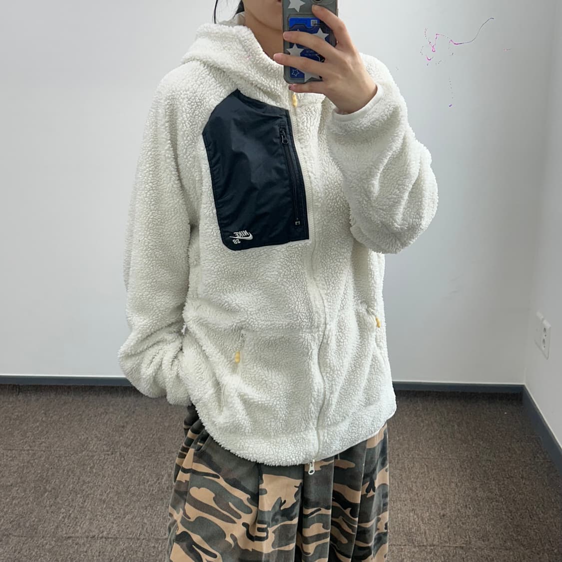 Nike 나이키 아이보리 2-way 후리스 후드집업 상품이미지2