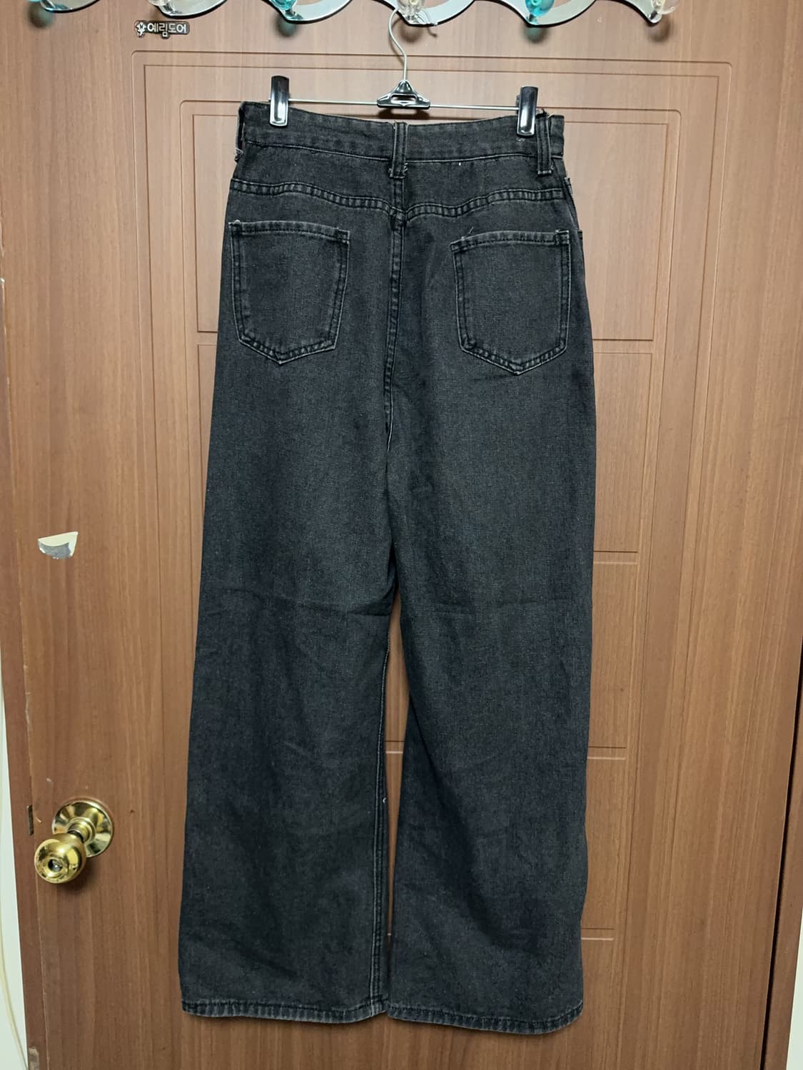 에이블리 무신사 지그재그 중성계 펑크 블랙 데미지 워싱 와이드 팬츠 상품이미지5