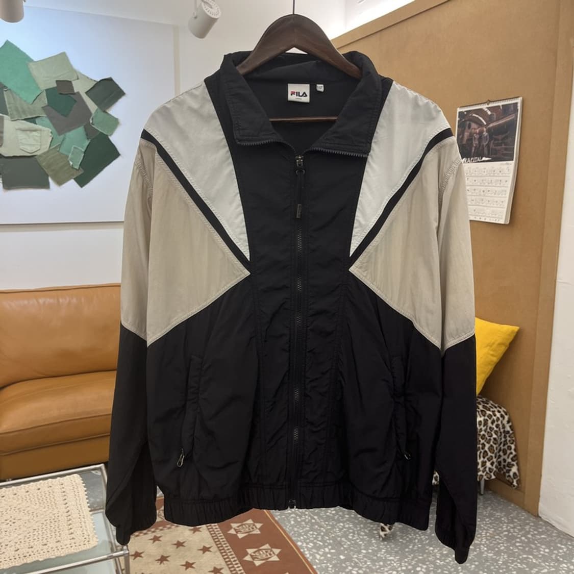 휠라 스포티 빈티지 레트로 배색 바람막이 자켓 L C10435 상품이미지3