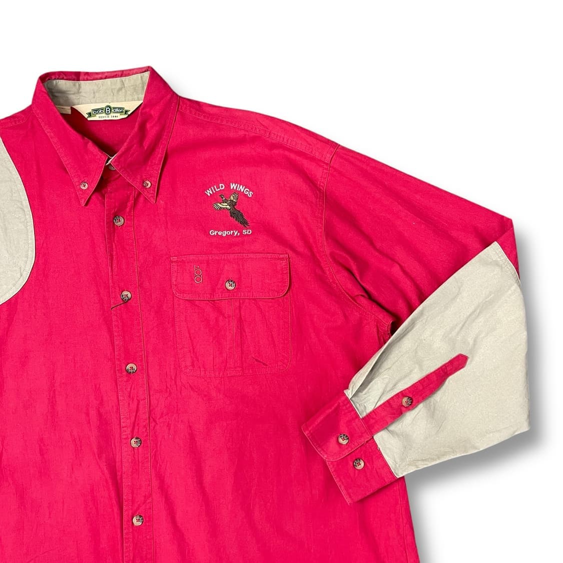 빈티지 빅사이즈 오버핏 레드 원포켓 코튼 헌팅 긴팔 셔츠 2XL 상품이미지3