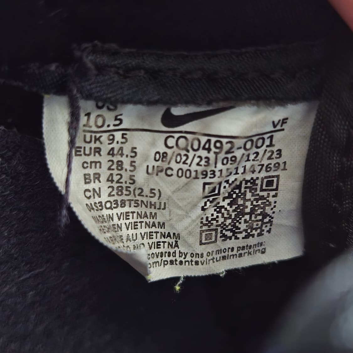 285 나이키 에어포스1 로우 레더 블랙 화이트 상품이미지10