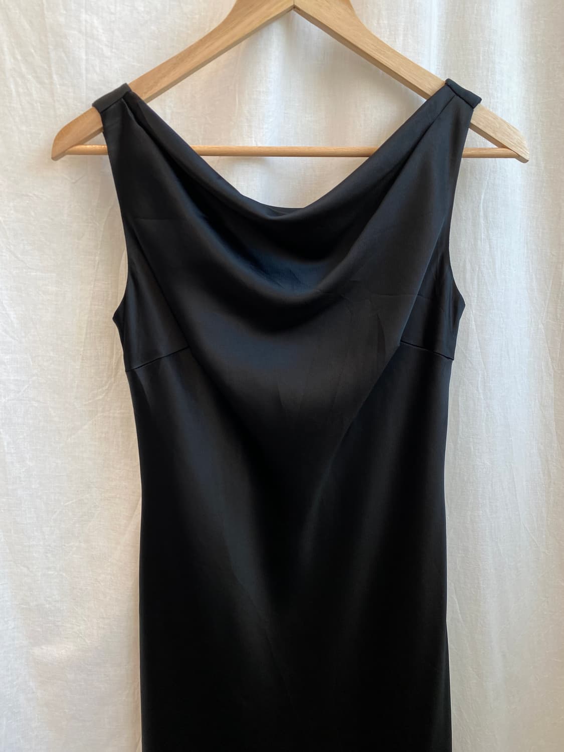 블랙 드레이프 원피스(XS) 상품이미지4