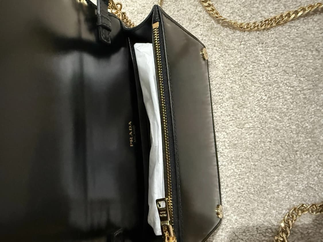 프라다 블랙 레더 숄더백 상품이미지6