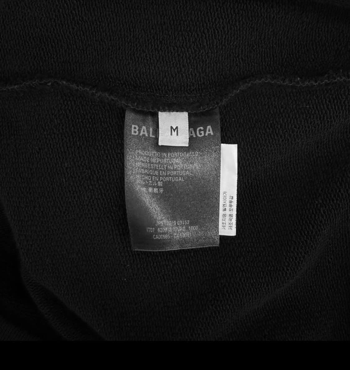 [M] 발렌시아가 남성 아트워크 리얼 로고 라지핏 후드 티셔츠 블랙 상품이미지7