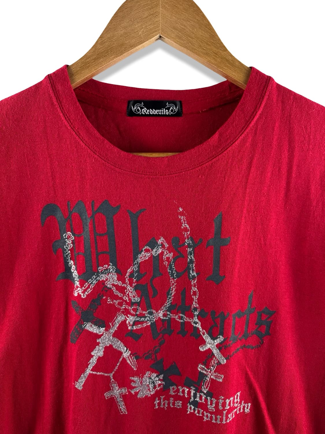 JPN 펑크 글리터 레터링 레드 반팔티셔츠2602 상품이미지3