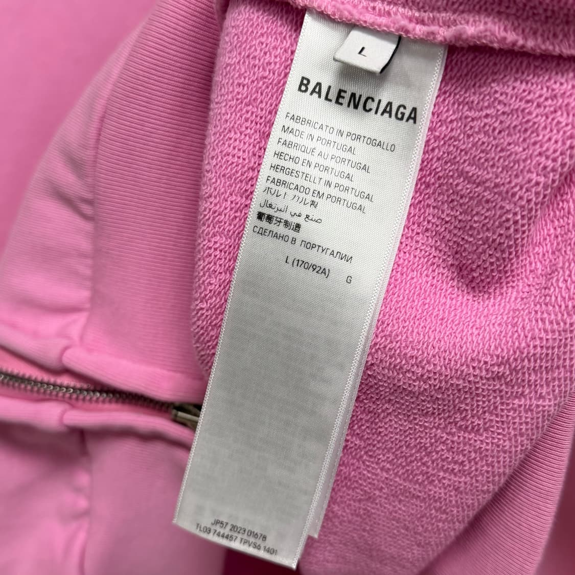 [S+급/L] 23FW 발렌시아가 사커 시리즈 후드집업 핑크 상품이미지6