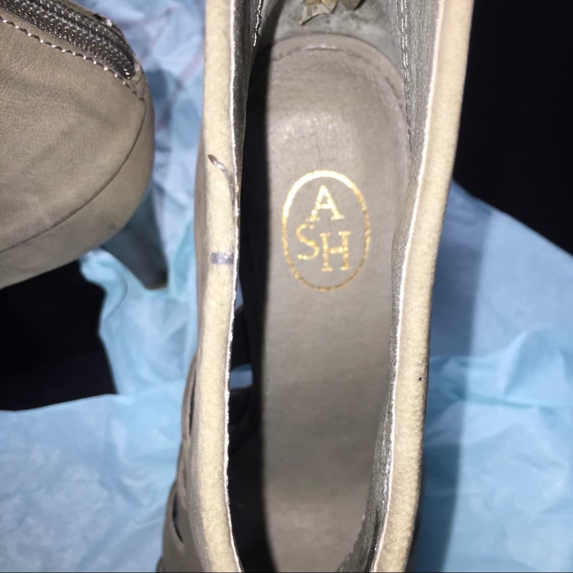 Ash 아쉬 오픈토 스트랩 카키 스웨이드 힐 상품이미지2