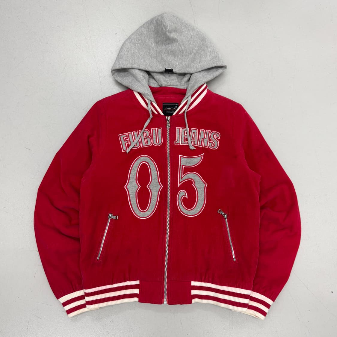 FUBU 후부 코듀로이 베이스볼 빅로고 후드 점퍼 자켓 상품이미지2