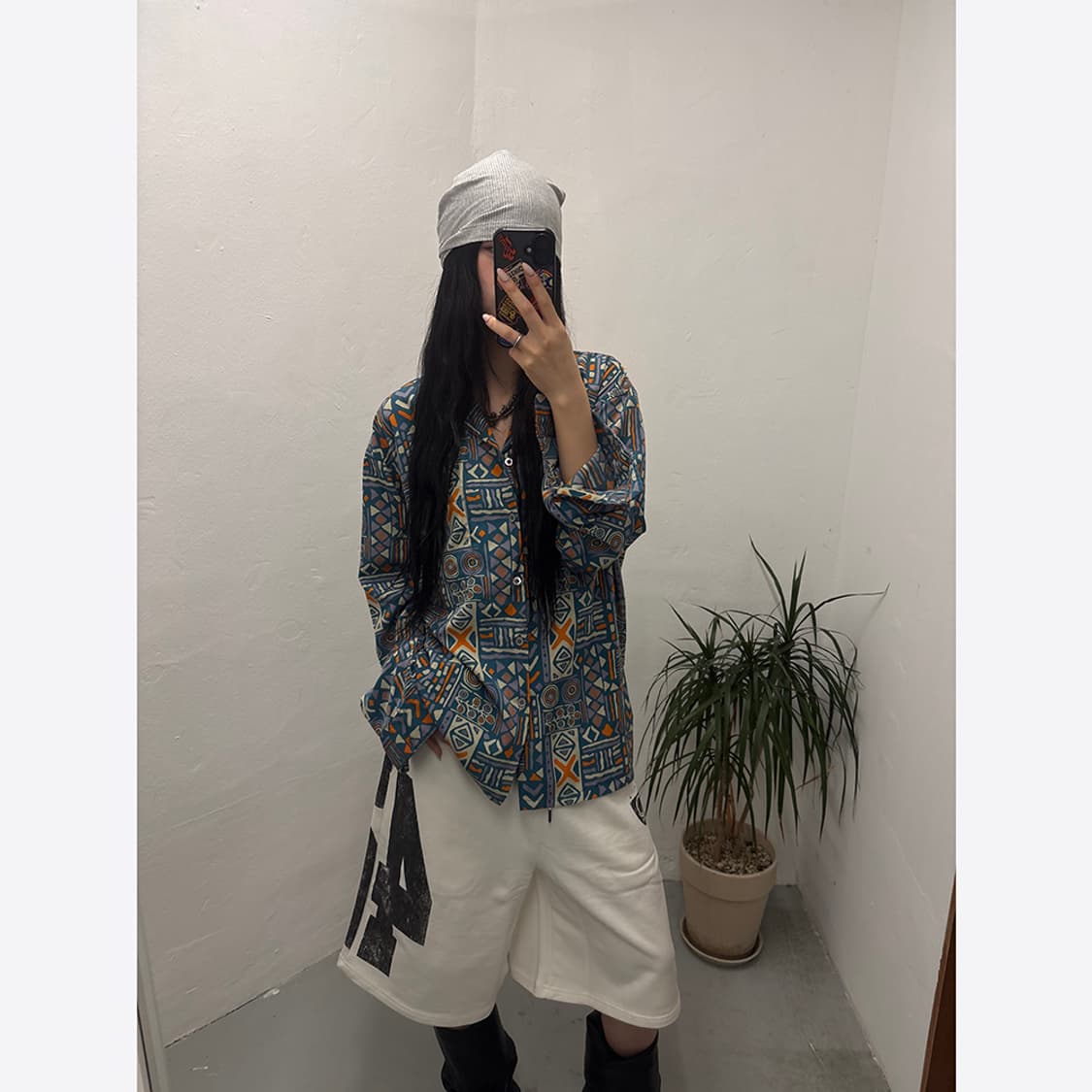 빔즈 BEAMS Print Open Collar Shirt 상품이미지2