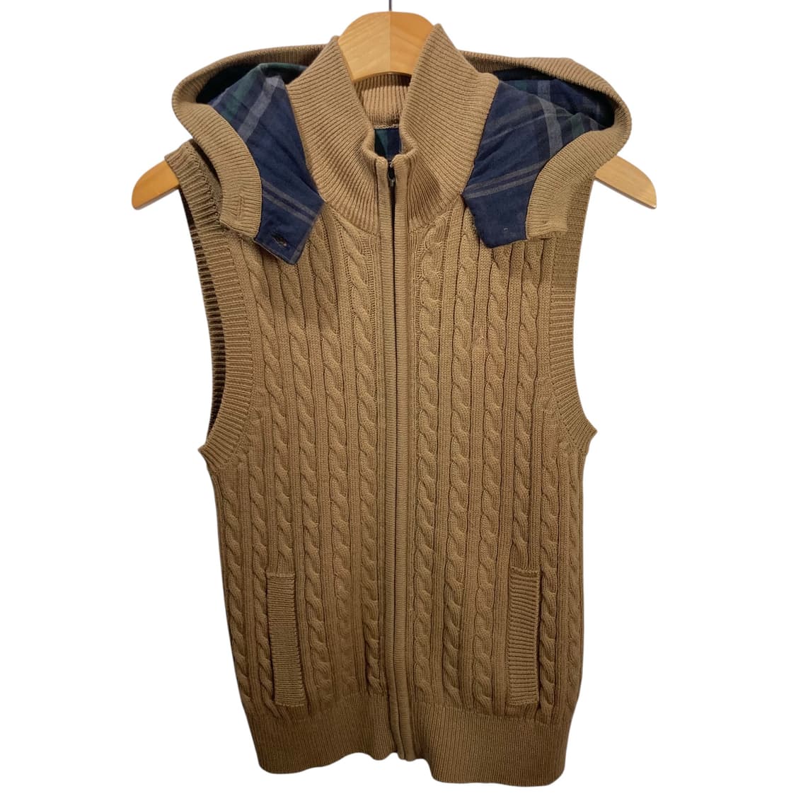 빈폴 베이지 케이블 니트 집업 베스트 상품이미지2