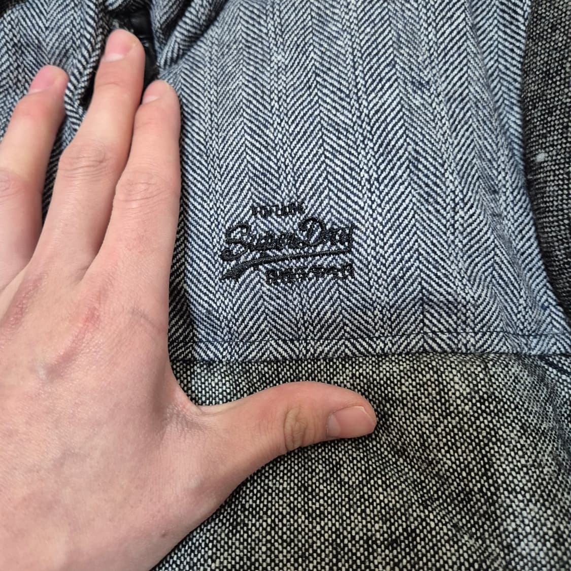 슈퍼드라이 프리미엄 블랙라벨 헤링본 울 떡볶이 롱패딩 점퍼 M(95) 상품이미지5