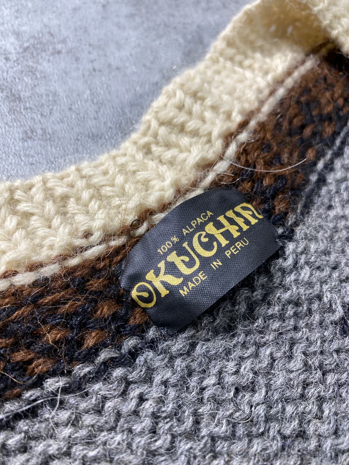 [M-L] OKUCHIR 페루 메이드 알파카울 코위찬 니트 베스트 상품이미지5
