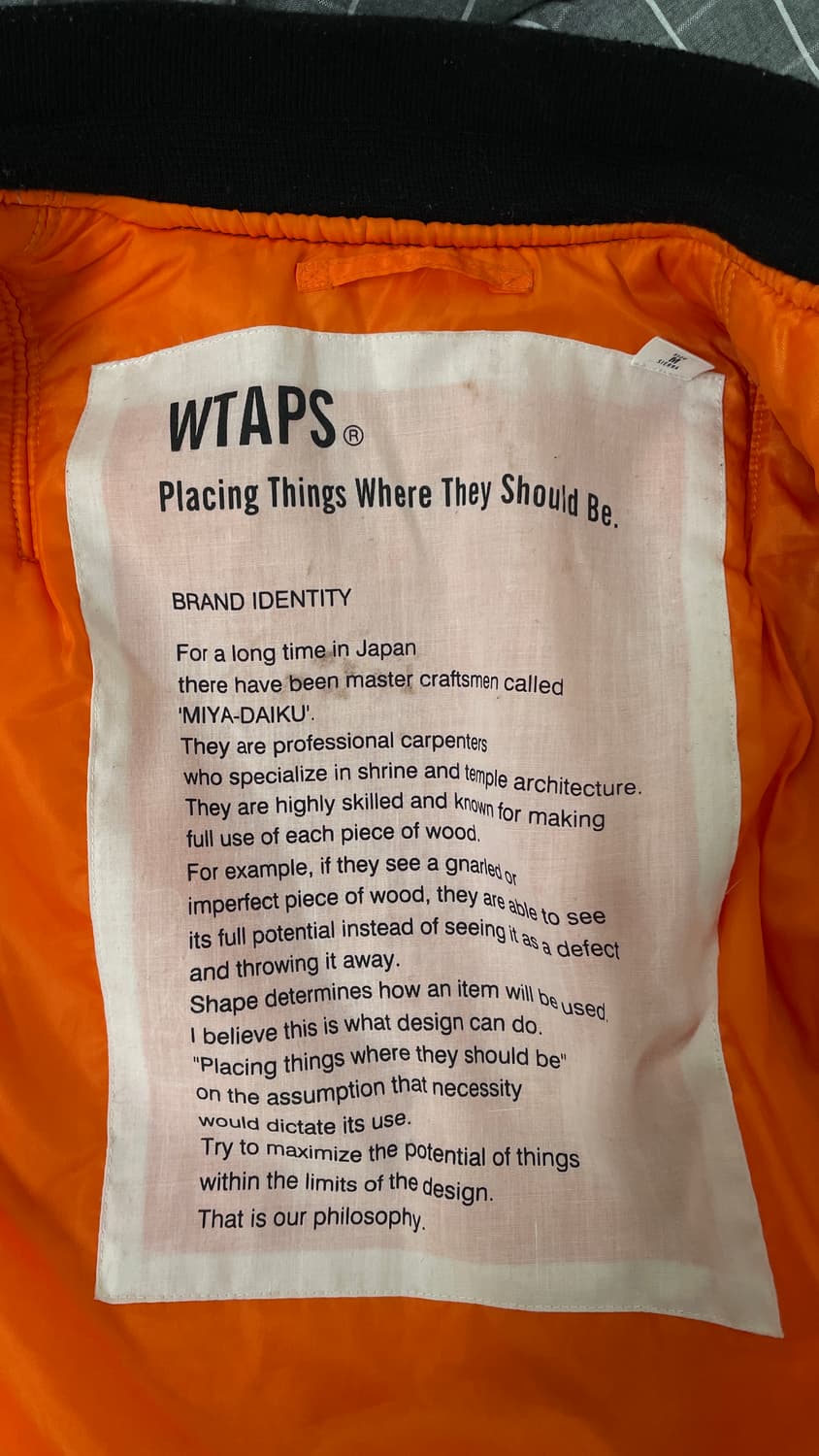 Wtaps 14aw 시즌 ma1 M사이즈 상품이미지7