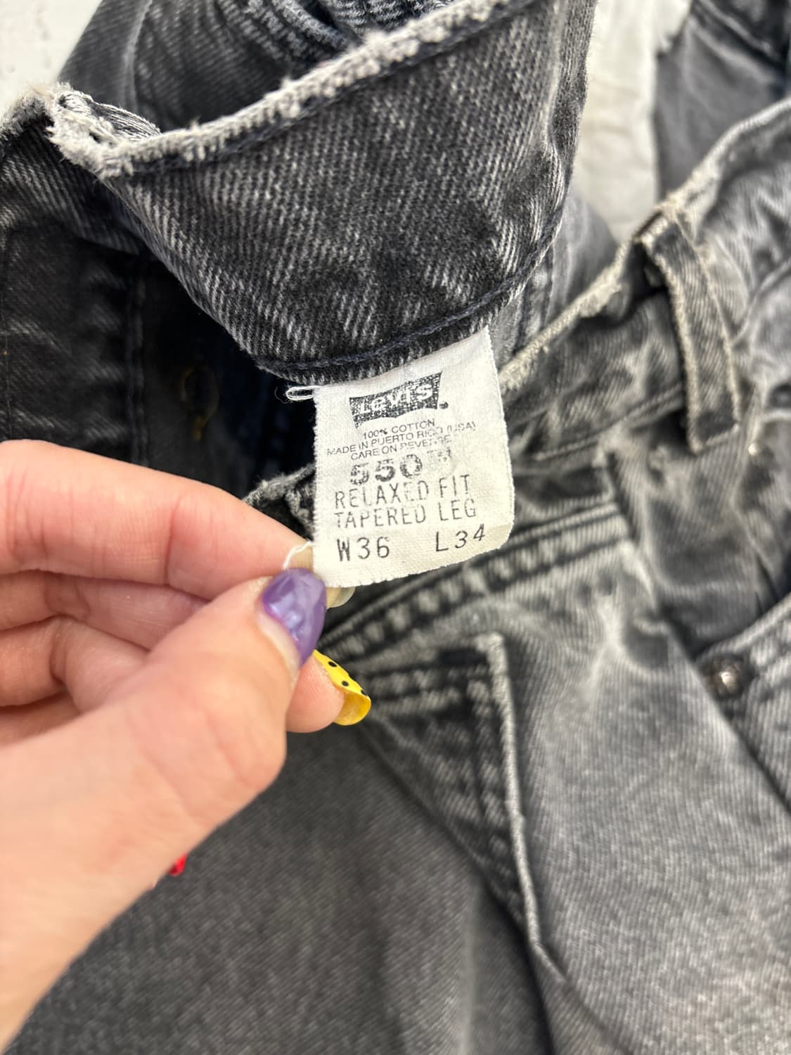 MADE IN USA 🇺🇸  90's 리바이스 550 오렌지탭 흑청 상품이미지8