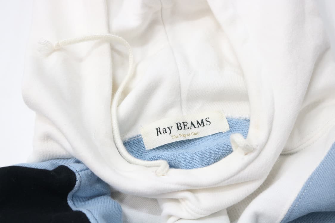 Ray BEAMS 레이빔즈 3컬러 배색 크롭 후드 티셔츠 상품이미지5