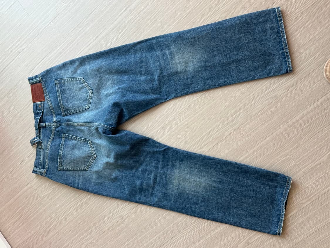 [L] 아웃스탠딩 30s 신치백 셀비지 와이드 데님팬츠 상품이미지5