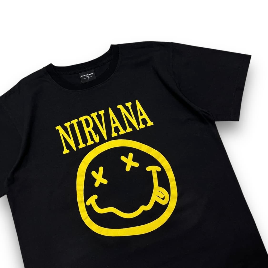 BROADWAY 너바나 스마일 로고 다크 반팔 티셔츠 상품이미지2