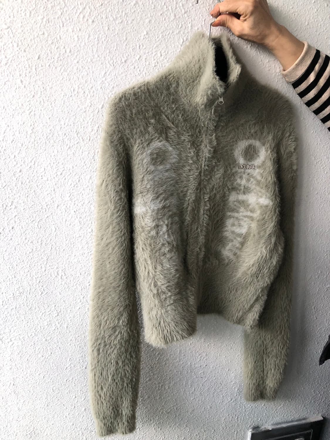 오디너리홀리데이 니트 집업 - 그레이/카키 상품이미지1