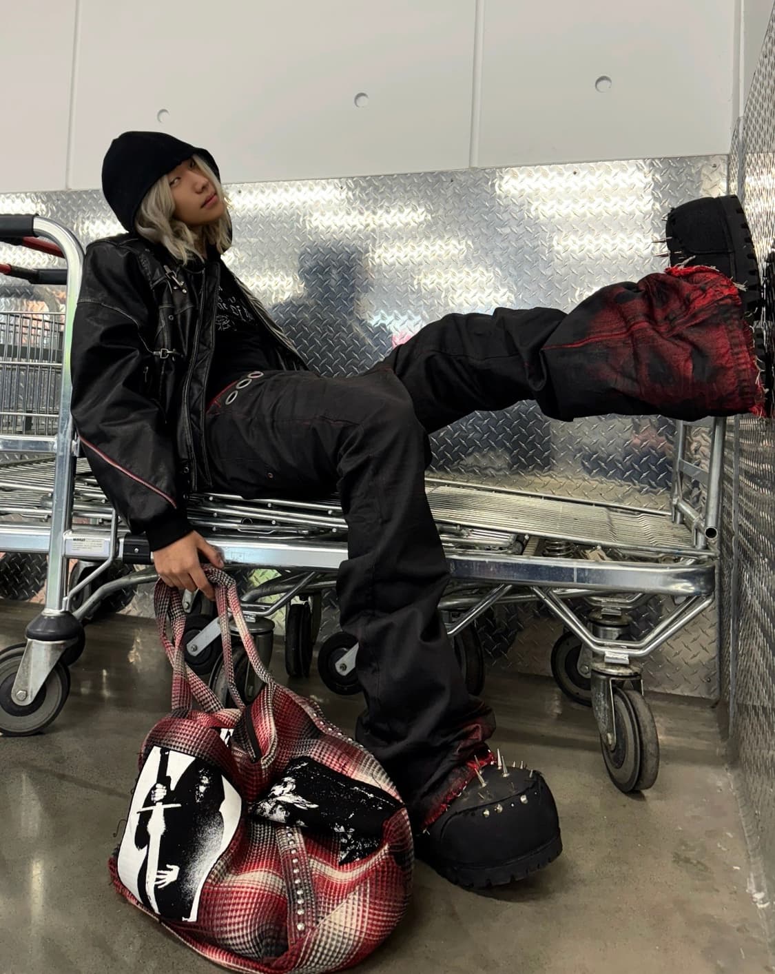 Dark OPIUM Cropped PU Leather Jacket 상품이미지4