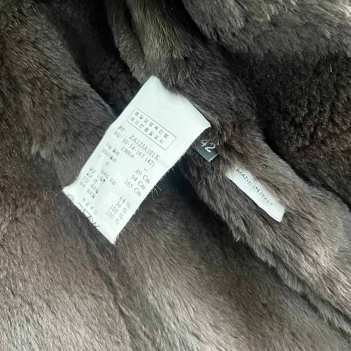 이태리 메이드 레빗퍼 우먼 자켓 42 상품이미지8